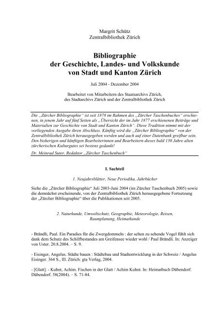 Bibliographie der Geschichte, Landes- und Volkskunde von Stadt