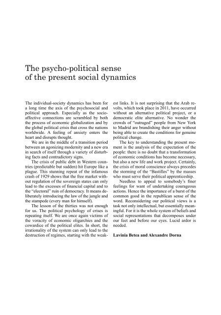 State, community, individual - Societal and Political Psychology ...