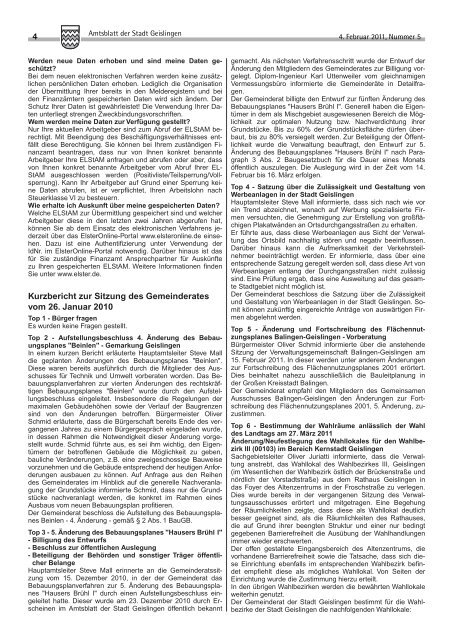 Amtsblatt Geislingen KW 5 - Stadt Geislingen