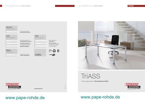 ASSMANN Büromöbel Prospekt TriASS ... - Pape+Rohde