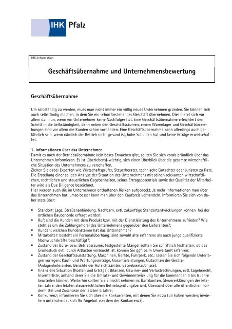 Kaufvertrag geschäftsübernahme