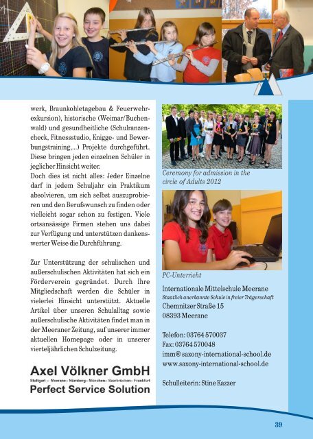 Elternmagazin Schuljahr 2012/2013 - Saxony International School