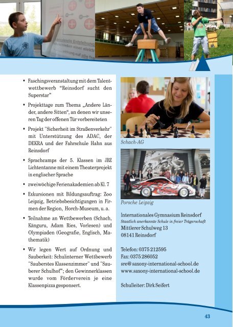 Elternmagazin Schuljahr 2012/2013 - Saxony International School