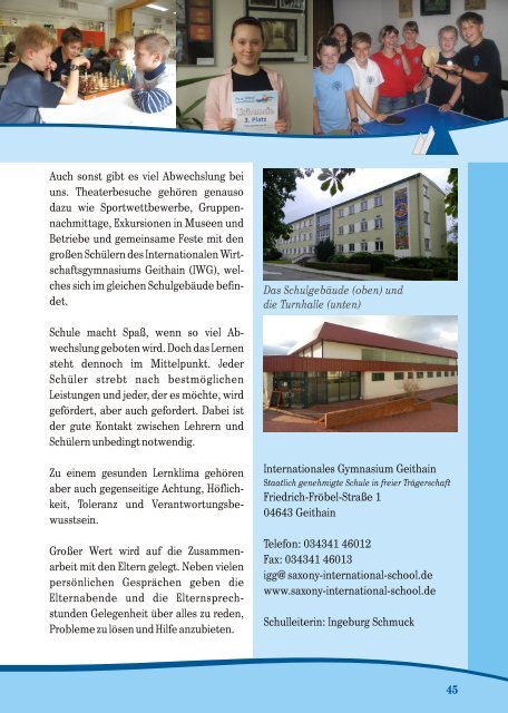 Elternmagazin Schuljahr 2012/2013 - Saxony International School