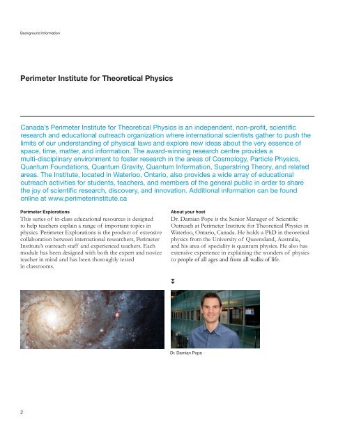 Dark Matter Teacher Guide - Perimeter Institute