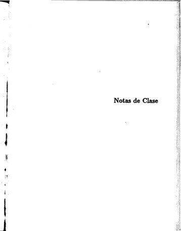 Notas de clase - Universidad Nacional de Colombia