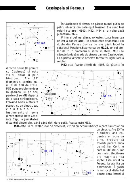 GHID PENTRU OBSERVAREA OBIECTELOR MESSIER Toamna