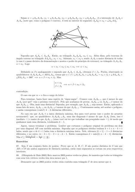 Problemas estranhos de geometria