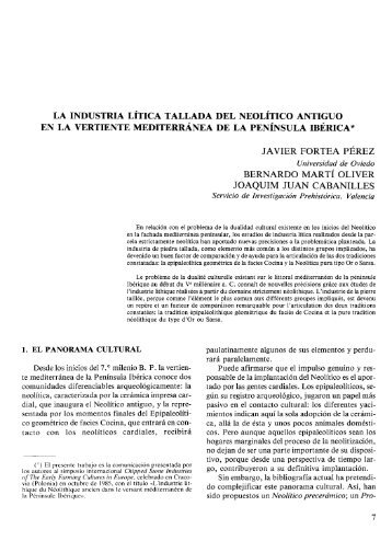 La industria lítica tallada del neolítico antiguo - RUA