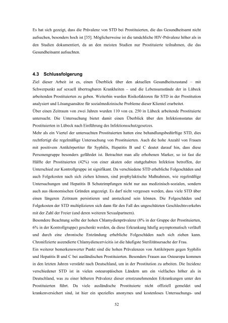 Untersuchung zum Infektionsstatus von Prostituierten in Lübeck