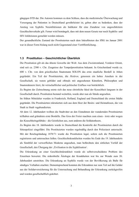 Untersuchung zum Infektionsstatus von Prostituierten in Lübeck