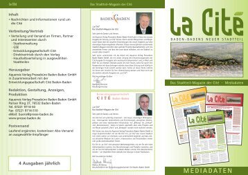 La Cité La Cité La Cité - AQUENSIS-Verlag Pressebüro Baden ...