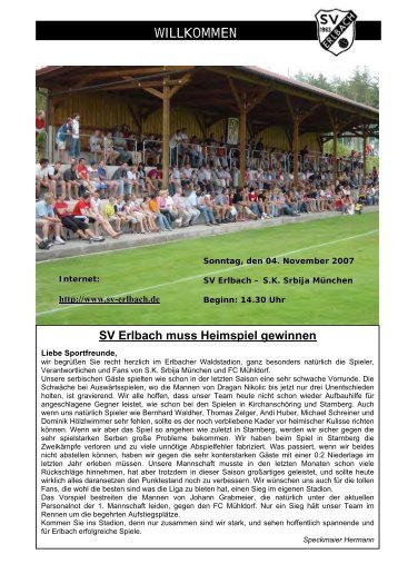 SK Srbija München - SV Erlbach - Home