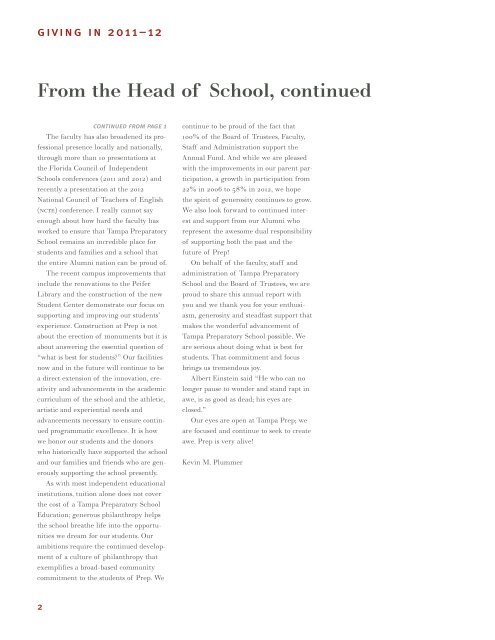 2011-2012 Annual Report - Tampa Preparatory School