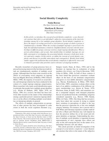 Social Identity Complexity