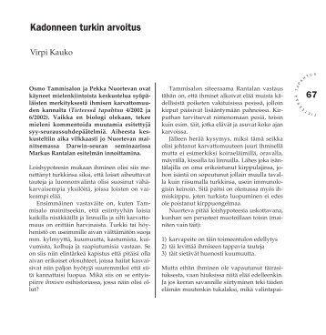 Kadonneen turkin arvoitus - Tieteessä tapahtuu