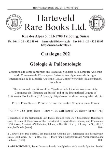 Catalogue 202 Géologie & Paléontologie - Harteveld Rare Books Ltd.