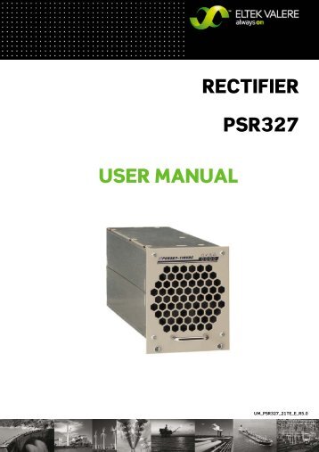 RECTIFIER PSR327 USER MANUAL
