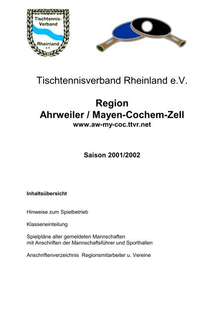 Region Ahrweiler / Mayen-Cochem-Zell www.aw-my-coc.ttvr.net ...