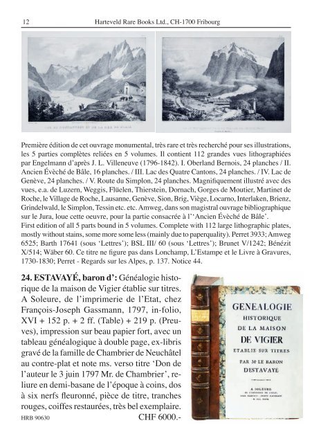 Tous les prix en Francs Suisses - Harteveld Rare Books Ltd.