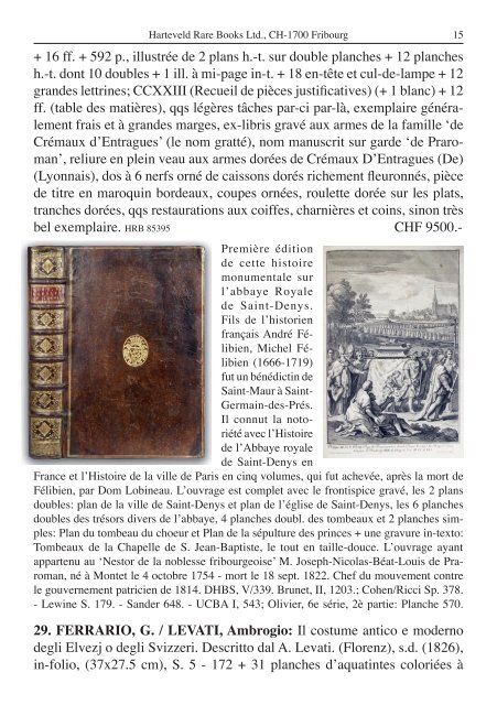 Tous les prix en Francs Suisses - Harteveld Rare Books Ltd.