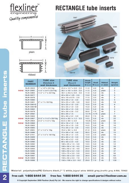 Flexliner - Tube Inserts