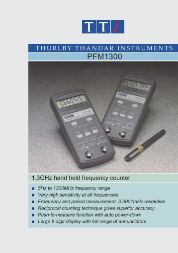 PFM1300 hand-held 1.3GHz frequency counter from TTi - Colour ...