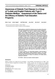 Awareness of Diabetic Foot Disease in a Group - Turkish Journal of ...