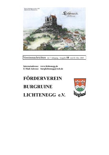 FÖRDERVEREIN BURGRUINE LICHTENEGG e .V.