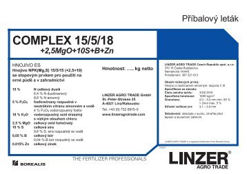 PÅÃ­balovÃ½ letÃ¡k COMPLEX 15 5 18 2 5Mg - Linzer Agro Trade