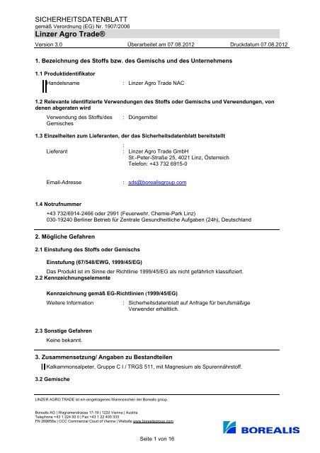 sicherheitsdatenblatt nac de - Linzer Agro Trade