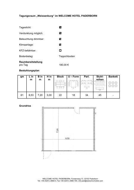 Tagungsmappe als Download - Welcome Hotels