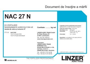 Document de Ã®nsoÅ£ire a mÄrfii NAC 27N - Linzer Agro Trade