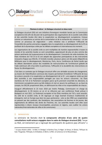 rapport final du seminaire de bamako - Europa