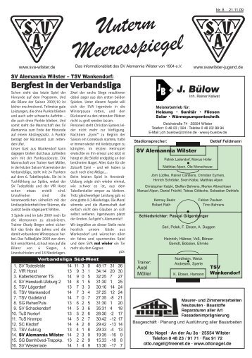 Unterm Meeresspiegel - SV Alemannia Wilster von 1904 e.V.