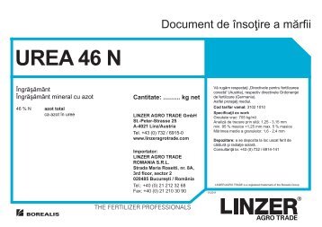 Document de Ã®nsoÅ£ire a mÄrfii UREA 46 N - Linzer Agro Trade