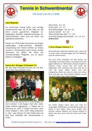 Info-Brief vom 03.11.2008 - Tennis in Schwentinental