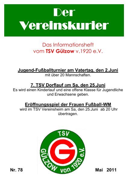 Der Vereinskurier - TSV Gülzow von 1920 e.V.