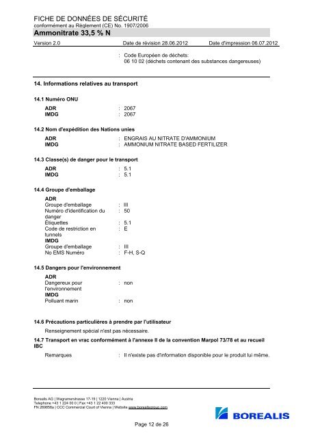 Ammonitrate 33,5 % N - Linzer Agro Trade