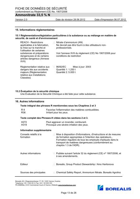 Ammonitrate 33,5 % N - Linzer Agro Trade