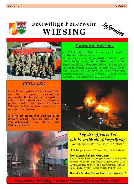 17.Ausgabe der Gemeindezeitung (2,62 MB) - Gemeinde Wiesing