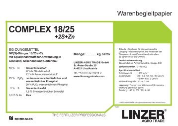 Warenbegleitpapier COMPLEX 18/25+2S+Zn - Linzer Agro Trade