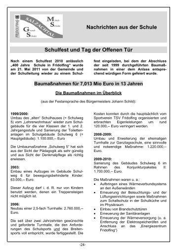 Nachrichten aus der Schule Schulfest und Tag der Offenen Tür