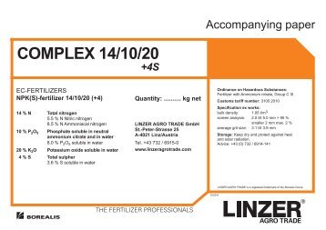 Accompanying paper COMPLEX 14 10 20 4S - Linzer Agro Trade