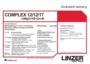 ÃrukÃ­sÃ©rÅ okmÃ¡ny COMPLEX 12 12 17 2Mg O - Linzer Agro Trade