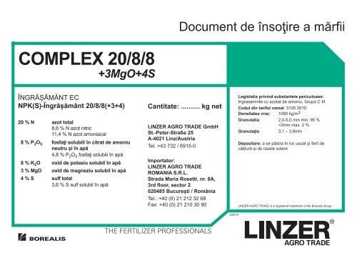 COMPLEX 20/8/8 - Linzer Agro Trade