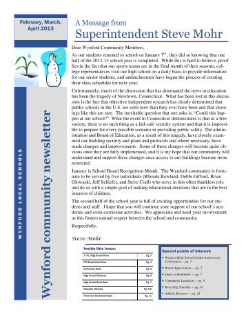 February-March-April 2013 Newsletter - Wynford Local Schools