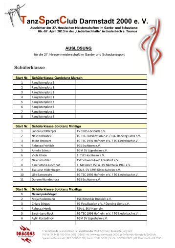 Auslosung Hessenmeisterschaft 2013 - TSC Darmstadt 2000 e.V.