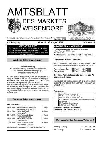 AMTSBLATT - Gemeinde Weisendorf