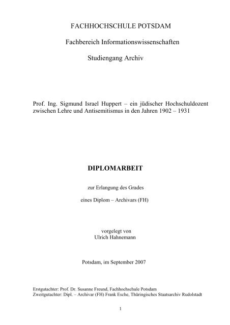 Diplomarbeit von Ulrich Hahnemann als PDF-Dokument